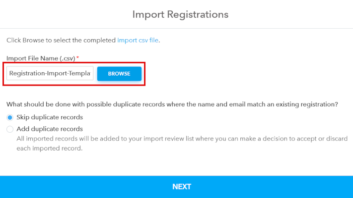 Select Import File