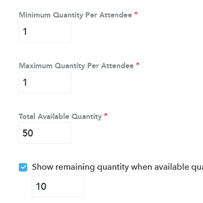 Show remaining quantity when available quantity drops below